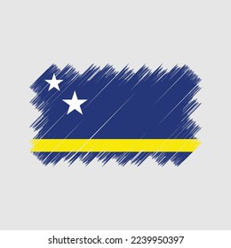 Curacao Flag Brush Vector Illustration