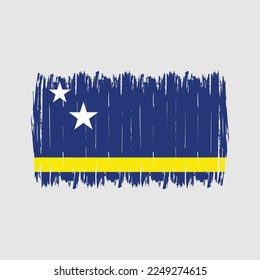 Ilustración del vector de pincel de la bandera de Curacao