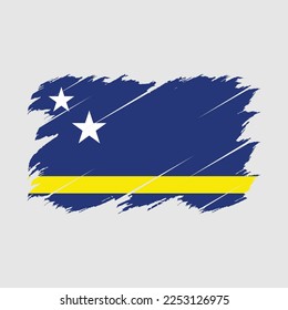 Ilustración del vector de pincel de la bandera de Curacao