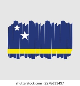 Curacao Flag Pinselstrich Vektorgrafik
