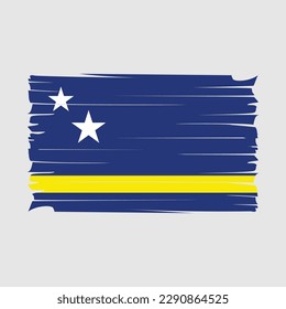 Curacao Flag Brush Vector Illustration