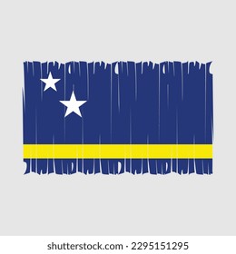 Curacao Flag Brush Vector Illustration
