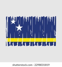 Ilustración del vector de pincel de la bandera de Curacao