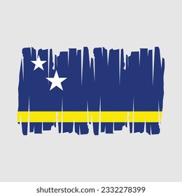 Ilustración del vector de pincel de la bandera de Curacao