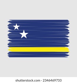 Ilustración del vector de pincel de la bandera de Curacao
