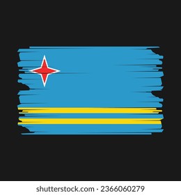 Curacao Flag Brush Vector Illustration
