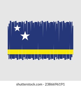 Curacao Flag Pinselstrich Vektorgrafik