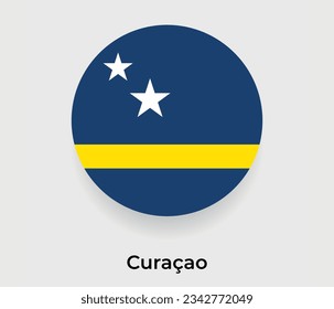 Curacao Flaggenblase Kreis um Form Symbol Vektorgrafik