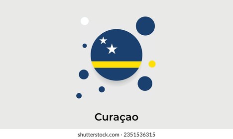 Curacao Flaggenblase Kreis um Form Symbol bunte Vektorgrafik