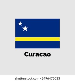 Curacao flag design vector illustration on a gray background for graphic and web design.