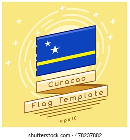 Curacao Flag  : Flag Icon With Festive Background : Vector Illustration