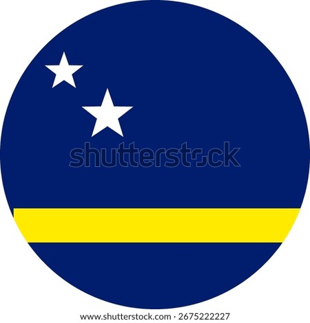 Curacao flag illustrator country flags round symbol nation  circular flags