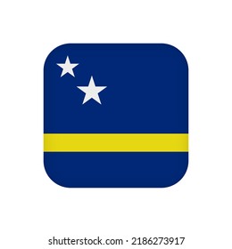 Curacao flag, official colors. Vector illustration.