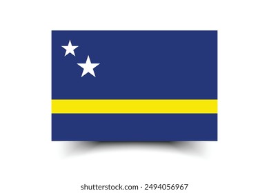 Curacao flag. Flag of Curacao. The official ratio. Flag icon. Standard color. Standard size. A rectangular flag. Computer illustration. Digital illustration. Vector illustration.
