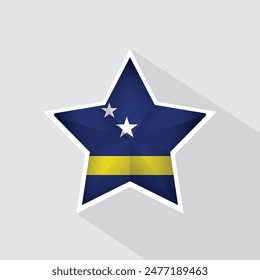 Curacao Flag Star Shape Icon