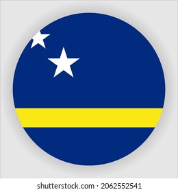 Curacao Flat Rounded Country Flag Symbol