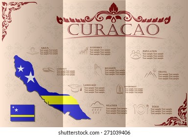 Curacao  infographics, statistical data, sights. Vector illustration