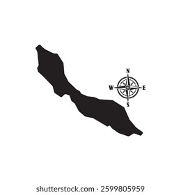 Curacao Island Vector Map illustration design