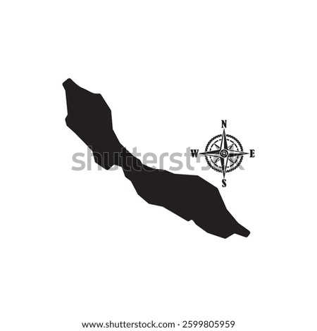 Curacao Island Vector Map illustration design