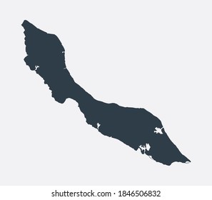 Curacao Map, Country Flat Map 