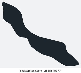 Curacao map. Just a simple border map. Shape of the country. Flat blank Curacao outline. Vector boundary illustration.