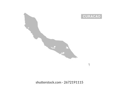 curacao map - Minimal Flat Vector Illustration in Schwarz und Grau, einzeln auf weißem Hintergrund, Ideal für Infografiken, Bildungszwecke, Berichte und Präsentationen.