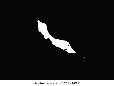 Curacao outline map country shape state borders