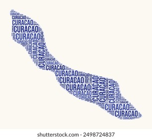 Curacao regions word cloud. Country logo design. Regions typography style vector image. Curacao colored text cloud. Classy vector illustration.