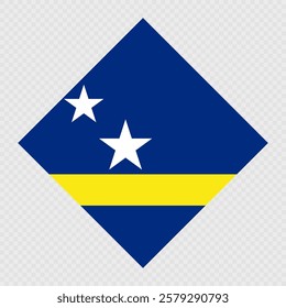 Curacao rhombus flag. Vector illustration.