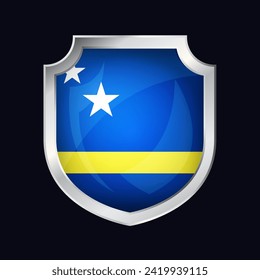 Curacao Silver Shield Flag Icon