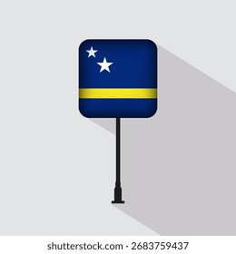 Ilustración vectorial del poste de la bandera de Curazao