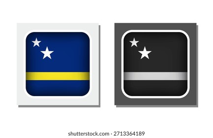 Curacao Square Rounded Flag Icon