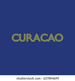 Curacao text Colorful Letters Vector Illustration

