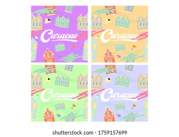 Curacao vector pattern vintage artsy