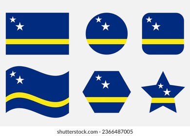 Curacoa flag simple illustration for independence day or election