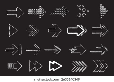 Curated Arrow Symbol Set in Multiple Forms Like Pointed, Curved, Linear, and Abstract for Web, App Design, and Directional Graphics