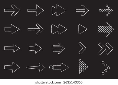 Curated Arrow Symbol Set in Multiple Forms Like Pointed, Curved, Linear, and Abstract for Web, App Design, and Directional Graphics