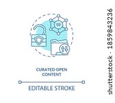 Curated open content concept icon. Open source information. Easy to get data. AI in education idea thin line illustration. Vector isolated outline RGB color drawing. Editable stroke