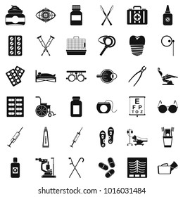 Curative icons set. Simple set of 36 curative vector icons for web isolated on white background