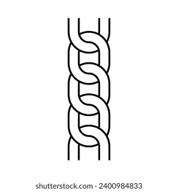 curb chain line icon vector. curb chain sign. isolated contour symbol black illustration