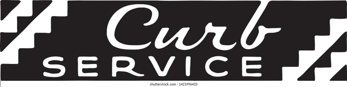 Curb Service 3 - Retro Ad Art Banner for Business