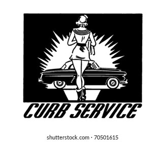 Curb Service - Retro Ad Art Banner