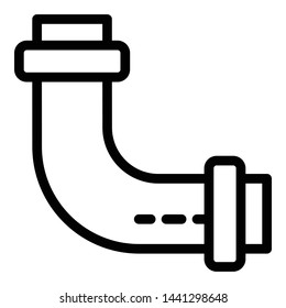 Curbe pipe icon. Outline curbe pipe vector icon for web design isolated on white background