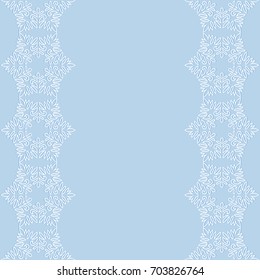 curbs of snowflakes on a blue background