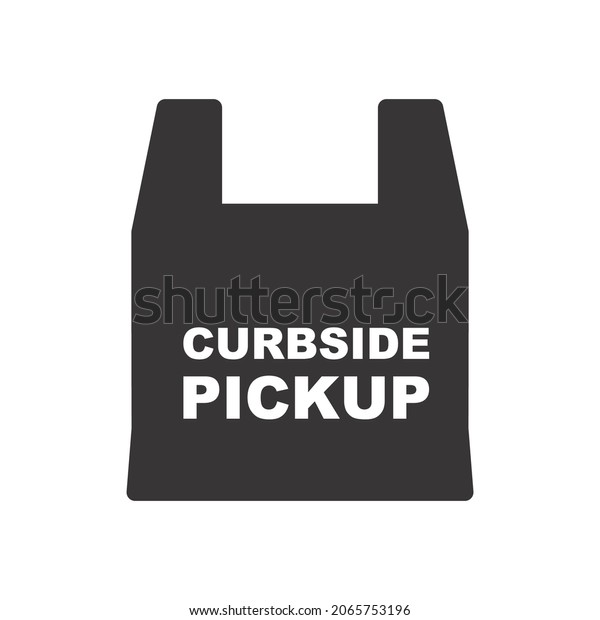 Curbside Pickup Icon. Delivery Symbol, Car\
Service Sign, Shopping Bag with Curbside Pickup Inscription\
Isolated on White\
Background