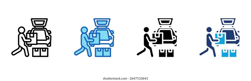 Curbside Pickup icon Multi Style Vector Illustration