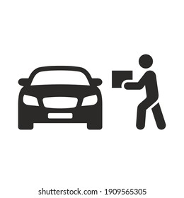 Curbside pickup icon. Order pickup. Vector icon isolated on white background.