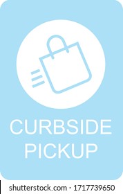 Curbside Pickup illustrated vector clip art sign symbolizing a designated area 
