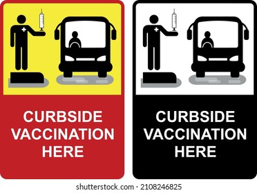 VACUNACIÓN DE CURBSIDE AQUÍ Vector