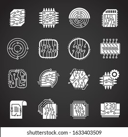 Curcuit related icons set on background for graphic and web design. Creative illustration concept symbol for web or mobile app.